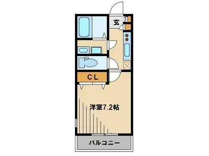 グレイスドエル(1K/1階)の間取り写真