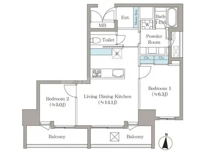 T-PLACE北斎ST(2LDK/8階)の間取り写真