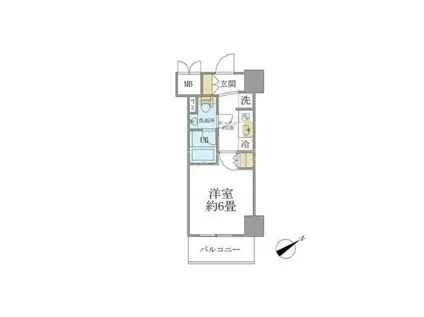 レスピール川崎(1K/5階)の間取り写真