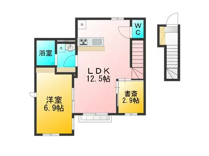 CLAIRE MUSASHI(1SLDK/2階)の間取り写真