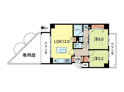 スプリングスクエア永福(2LDK/1階)の間取り写真