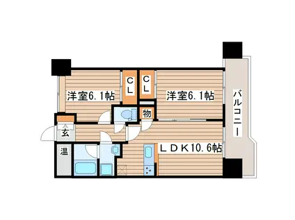 COSMO CITY(2LDK/5階)の間取り写真