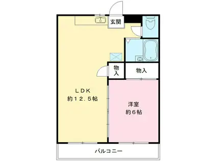 グリーン・フラッツB(1LDK/2階)の間取り写真