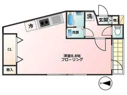 パークウェル市ヶ谷(1K/3階)の間取り写真