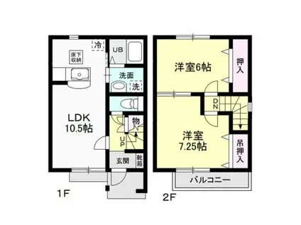 SAKURA HILLS(2LDK/1階)の間取り写真