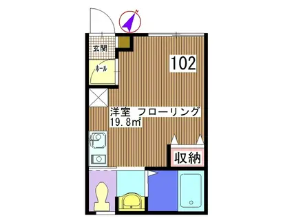 ファミーユ春日(ワンルーム/1階)の間取り写真