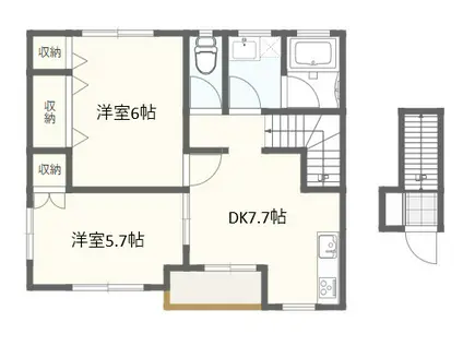 ブレス田村(2DK/2階)の間取り写真