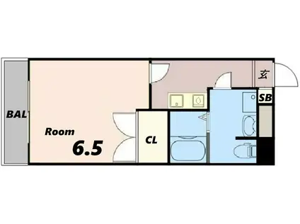 クリスタルプラザ(1K/4階)の間取り写真