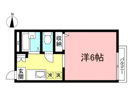 リヴィエールドカワワ(1K/1階)の間取り写真