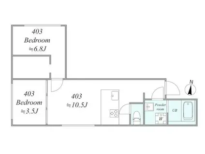 トリアス144(2LDK/3階)の間取り写真
