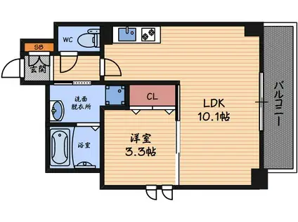 ファーストエフレシア立花Ⅰ(1LDK/10階)の間取り写真