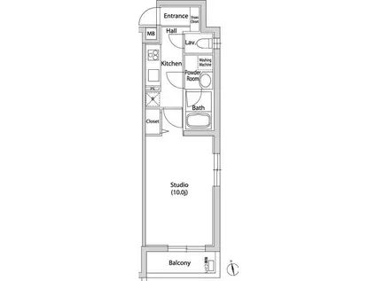 カーサスプレンディッド代官山(1K/1階)の間取り写真