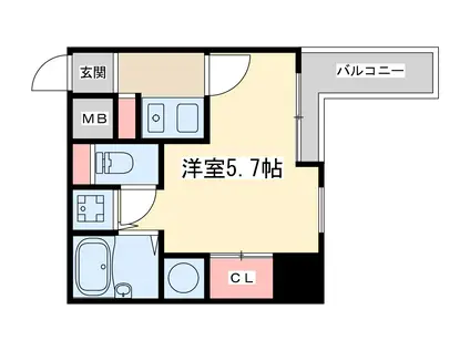 シティーライフディナスティ新大阪(1K/5階)の間取り写真