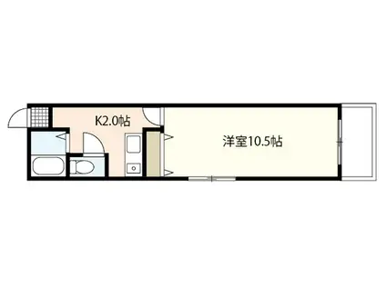 アクアコート庚午(1K/3階)の間取り写真