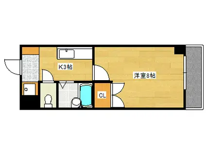 メルベーユ8番館(1K/4階)の間取り写真