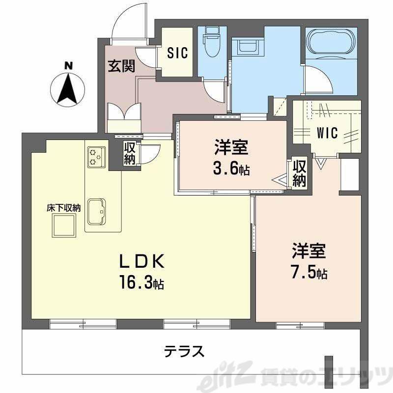 シャーメゾン コート(2LDK/1階)の間取り写真