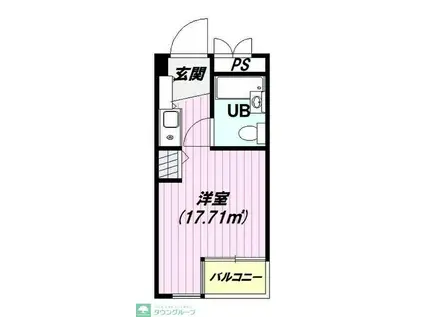 キャッスルマンション狭山祇園(ワンルーム/4階)の間取り写真