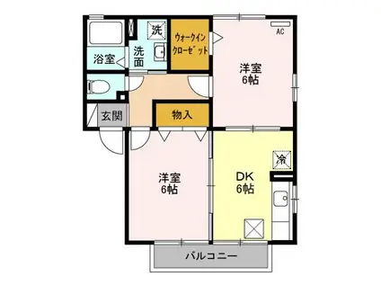 公園通 IIIIII(2DK/2階)の間取り写真