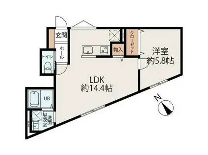 コネクトパーク花園町(1LDK/2階)の間取り写真