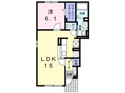 エターナルII(1LDK/1階)の間取り写真
