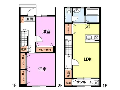 パークレジデンス エル(2LDK/2階)の間取り写真