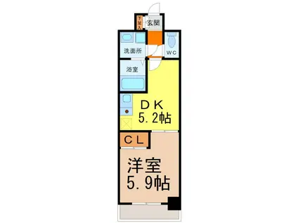 ベレーサ葵(1DK/2階)の間取り写真