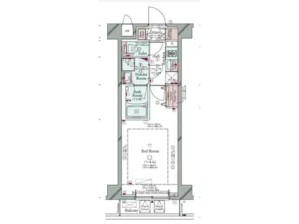 コンシェリア大森 THE RESIDENCE(1K/3階)の間取り写真
