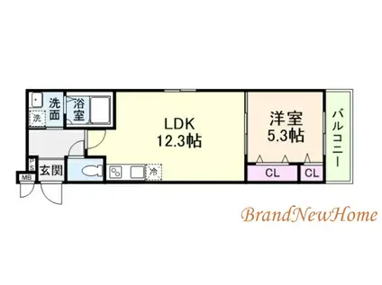 フジパレス御陵通II番館(1LDK/1階)の間取り写真