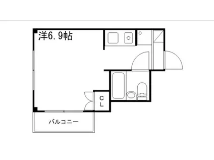 エレーヴ新在家(1K/2階)の間取り写真