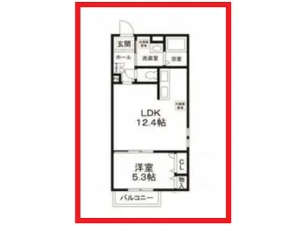 フォレスト サイド(1LDK/1階)の間取り写真