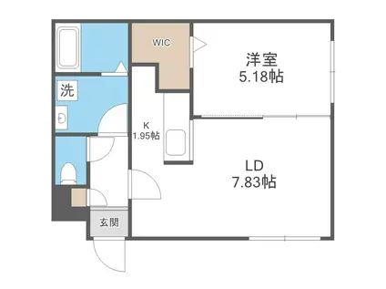 J-ECOA北27条(1LDK/4階)の間取り写真