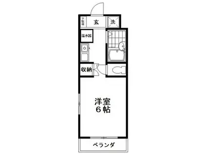 アジュール松原(ワンルーム/2階)の間取り写真