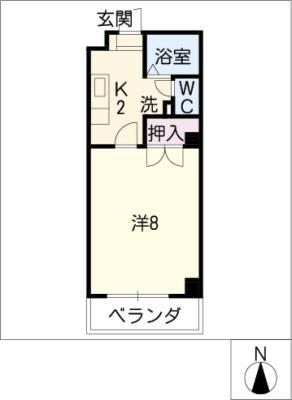 フィオーレ白山(1K/5階)の間取り写真