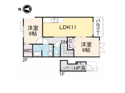 フレイズ1・2(2LDK/2階)の間取り写真