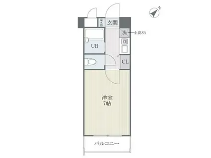 パンルネックスクリスタル箱崎(1K/7階)の間取り写真