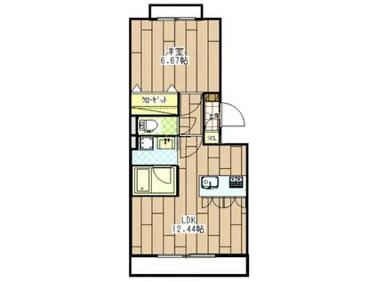 コンフォールメゾン西浅田 405(1LDK/3階)の間取り写真