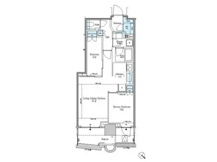 パークタワー勝どきミッド(2LDK/32階)の間取り写真