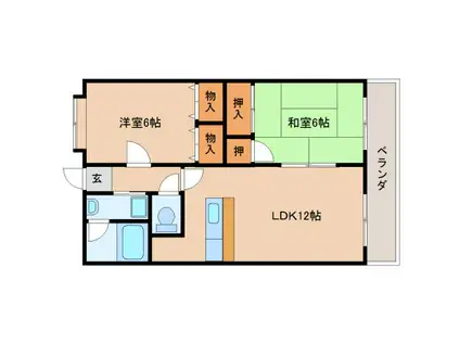 SAKYO8 ジラソーレII(2LDK/3階)の間取り写真