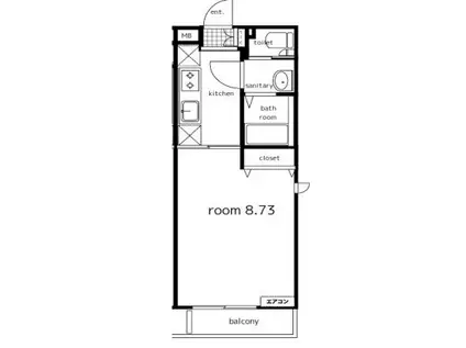 サンヴィレッジ28(1K/2階)の間取り写真