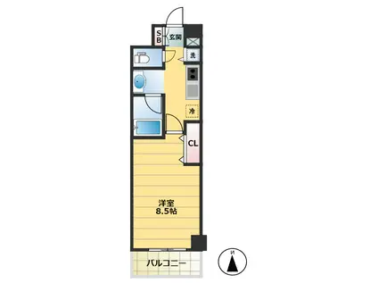 フローラル中葛西V(1K/9階)の間取り写真