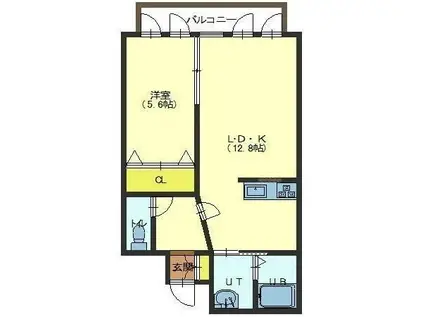 道南いさりび鉄道 七重浜駅 徒歩23分 2階建 築24年(1LDK/2階)の間取り写真
