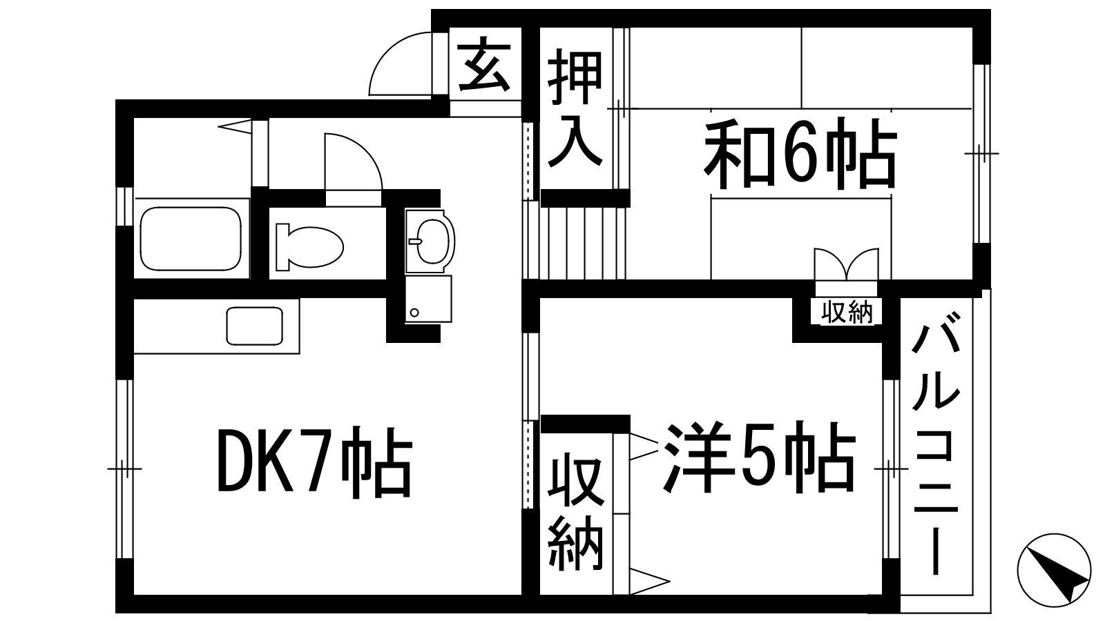 ハイツ瑞原(2DK/3階)の間取り写真