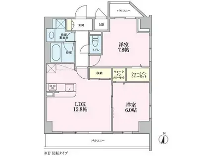 GRANVEIL-K(2LDK/5階)の間取り写真