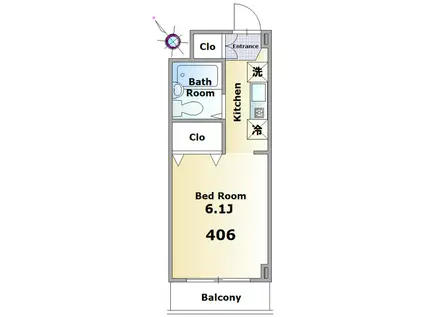 ホワイエ(1K/4階)の間取り写真