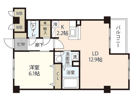 ヴィランス大塚II(1LDK/4階)の間取り写真