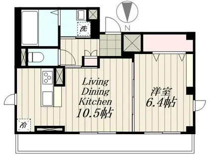 ライズ栗本(1LDK/2階)の間取り写真
