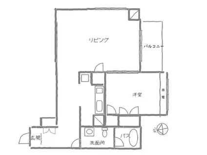 CASA・MIA(1LDK/4階)の間取り写真