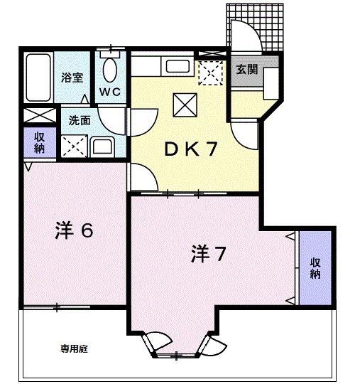 パインツリー(2DK/1階)の間取り写真