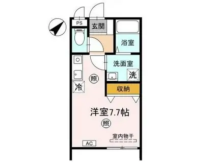 シーズンコートフェミーナ(ワンルーム/1階)の間取り写真