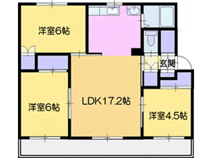 ホースウィン8(3LDK/1階)の間取り写真